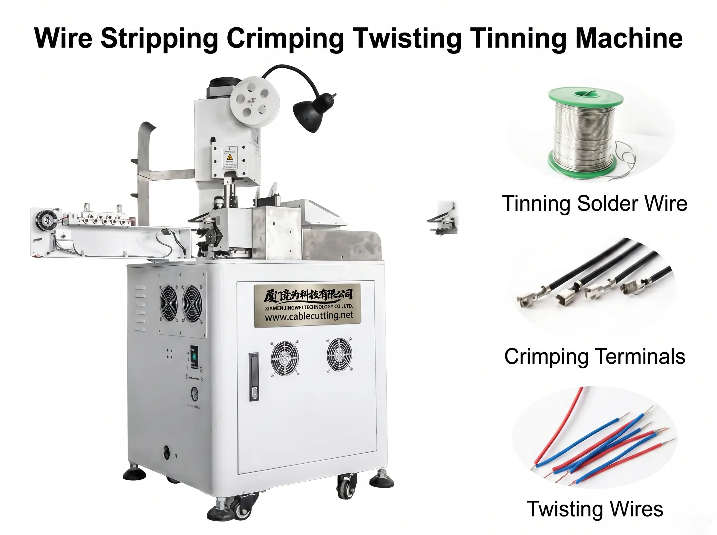 Automatisk ensidet kabelcrimp, tvist og fortinning – WPM-151