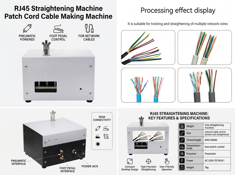 Rj45 Retmaskine Patchkabel Fremstillingsmaskine JW-P08