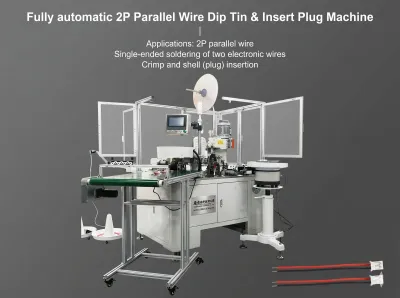 Fuldautomatisk 2P Parallel Tråd Dip Tin Maskine til Ledningsbehandling