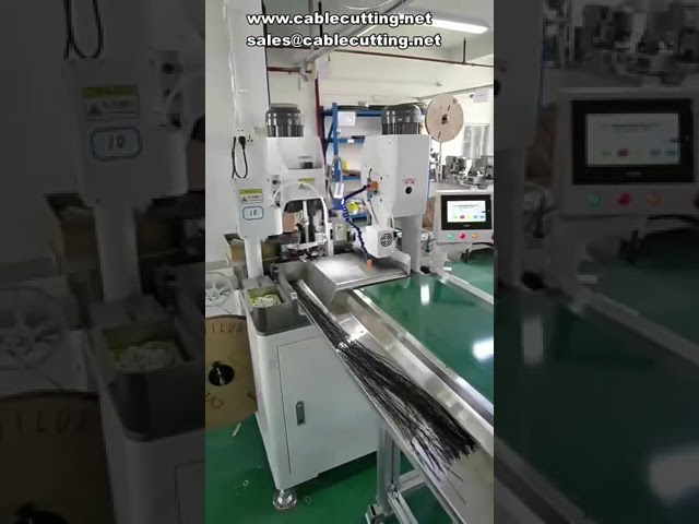 Fuldservo automatisk dobbelthoved terminalmaskine – automatisk to-ende afskæring, afisolering og pressning